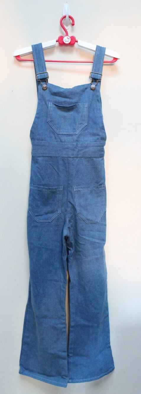 Lykke Wullf Anita Blue Soft Denim Flare Overalls Size XS